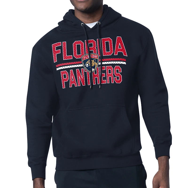 Men's Starter Navy Florida Panthers Mesh Look Team Name Logo Tri-Blend Pullover Hoodie