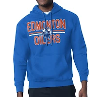 Men's Starter Royal Edmonton Oilers Mesh Look Team Name Logo Tri-Blend Pullover Hoodie