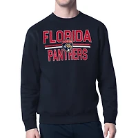 Men's Starter Navy Florida Panthers Mesh Look Team Name Logo Pullover Sweatshirt