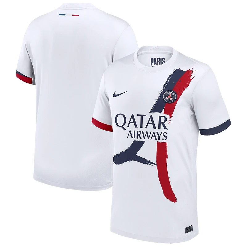 Men's Nike White Paris Saint-Germain 2025/26 Away Replica Jersey