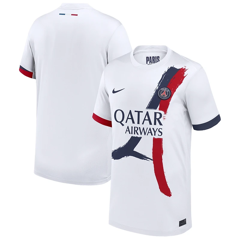 Youth Nike White Paris Saint-Germain 2025/26 Away Replica Jersey