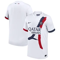 Youth Nike White Paris Saint-Germain 2025/26 Away Replica Jersey