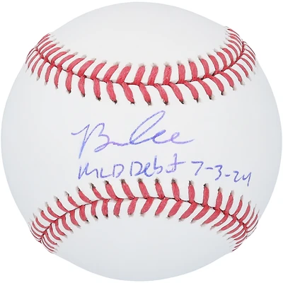 Brooks Lee Minnesota Twins Autographed Baseball with "MLB Debut 7-3-24" Inscription