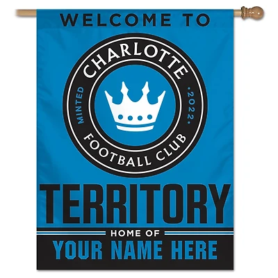 WinCraft Charlotte FC Personalized 27'' x 37'' Single-Sided Vertical Banner