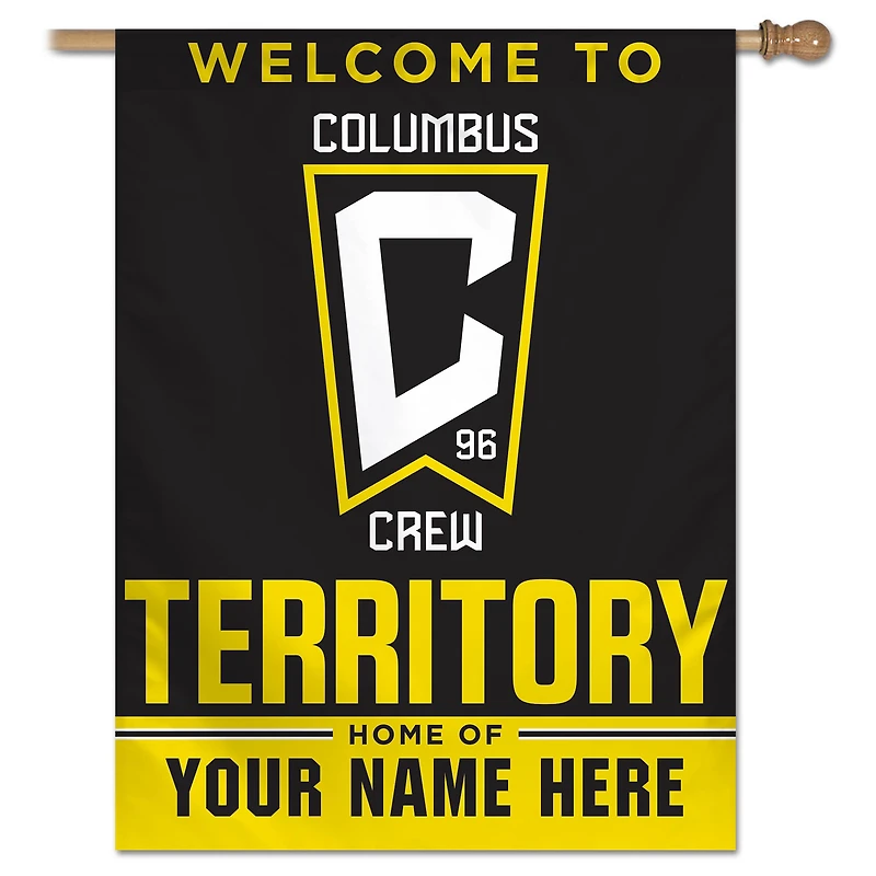 WinCraft Columbus Crew Personalized 27'' x 37'' Single-Sided Vertical Banner