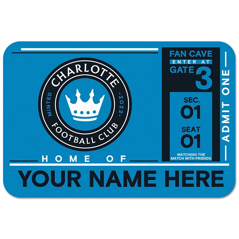 WinCraft Charlotte FC Personalized 20'' x 30'' Floor Mat