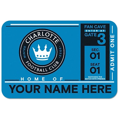 WinCraft Charlotte FC Personalized 20'' x 30'' Floor Mat
