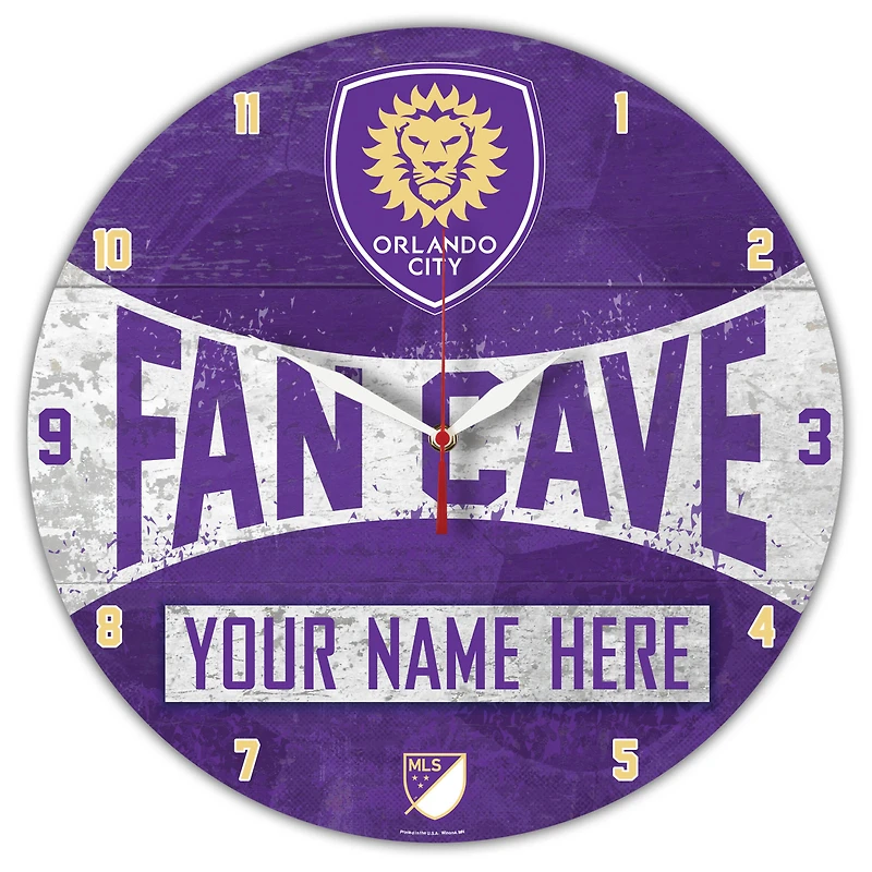 WinCraft Orlando City SC Personalized 14'' Round Wall Clock