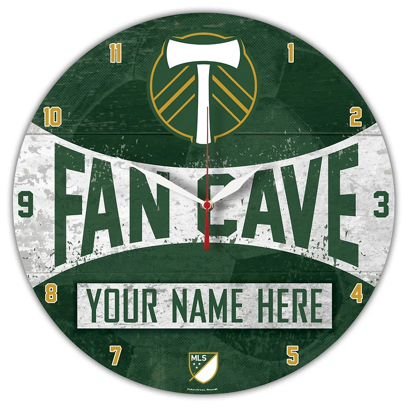 WinCraft Portland Timbers Personalized 14'' Round Wall Clock