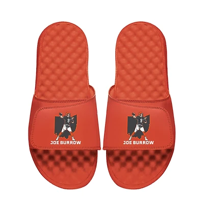 Unisex ISlide Joe Burrow Orange NFLPA Player State Outline Slide Sandals