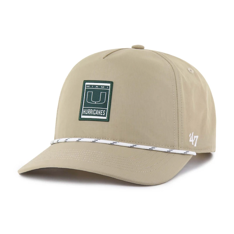 Men's '47 Khaki Miami Hurricanes Cozumel Hitch brrr Adjustable Hat
