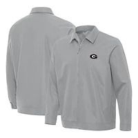 Men's Antigua Gray Georgia Bulldogs Pivot Full-Zip Jacket