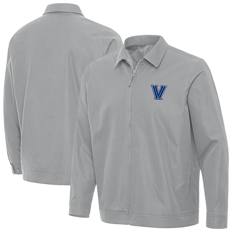 Men's Antigua Gray Villanova Wildcats Pivot Full-Zip Jacket