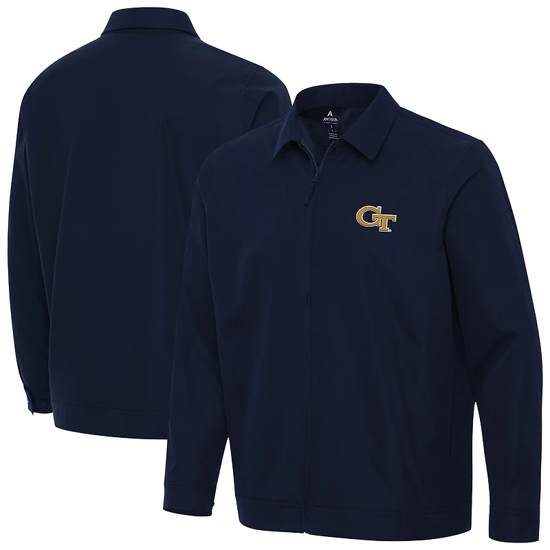 Men's Antigua Navy Georgia Tech Yellow Jackets Pivot Full-Zip Jacket