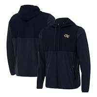 Men's Antigua Navy Georgia Tech Yellow Jackets Sway Full-Zip Hoodie Jacket