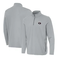 Men's Antigua Gray Georgia Bulldogs Perilous Quarter-Zip Pullover Top