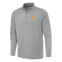 Men's Antigua Gray Wyoming Cowboys Reprocess Quarter-Zip Top