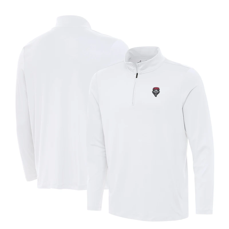 Men's Antigua White New Mexico Lobos Reprocess Quarter-Zip Top
