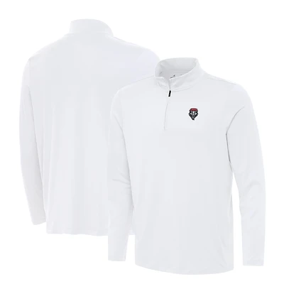Men's Antigua White New Mexico Lobos Reprocess Quarter-Zip Top