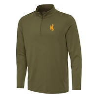 Men's Antigua Olive Wyoming Cowboys Reprocess Quarter-Zip Top