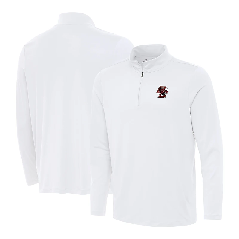 Men's Antigua White Boston College Eagles Reprocess Quarter-Zip Top
