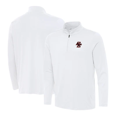 Men's Antigua White Boston College Eagles Reprocess Quarter-Zip Top