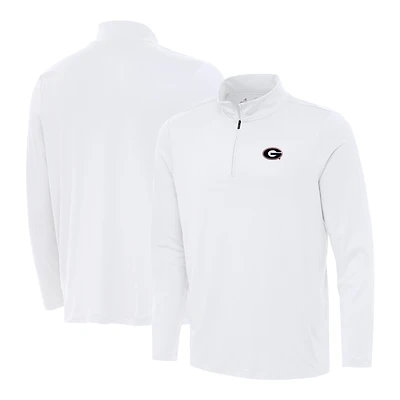 Men's Antigua White Georgia Bulldogs Reprocess Quarter-Zip Top
