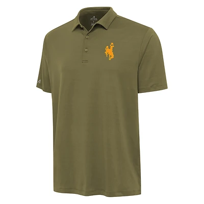 Men's Antigua Olive Wyoming Cowboys Reprocess Polo