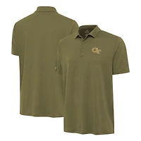 Men's Antigua Olive Georgia Tech Yellow Jackets Reprocess Polo