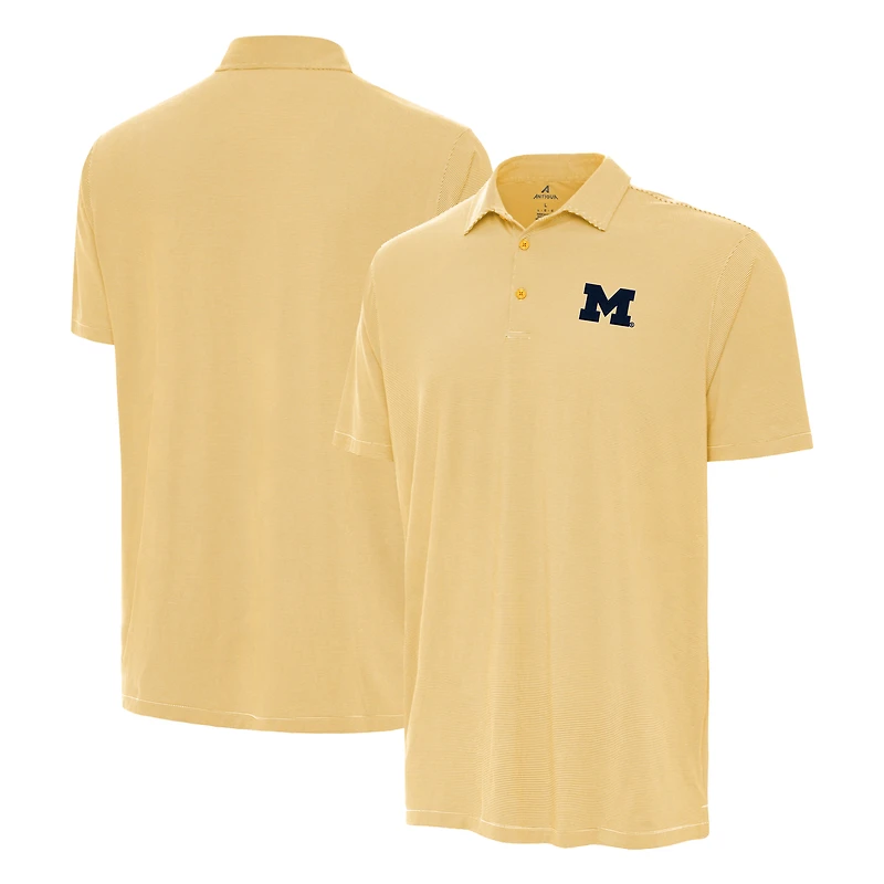 Men's Antigua Maize Michigan Wolverines Twine Polo