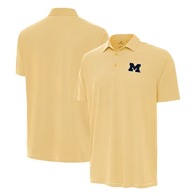 Men's Antigua Maize Michigan Wolverines Twine Polo