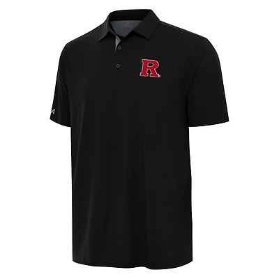 Men's Antigua Black Rutgers Scarlet Knights Era Polo