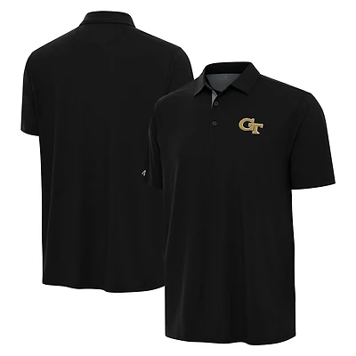Men's Antigua Black/Gray Georgia Tech Yellow Jackets Era Polo