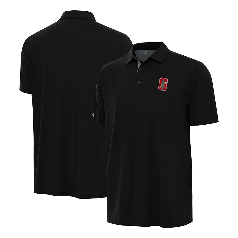 Men's Antigua Black/Gray Stanford Cardinal Era Polo