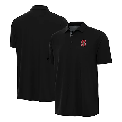 Men's Antigua Black/Gray Stanford Cardinal Era Polo