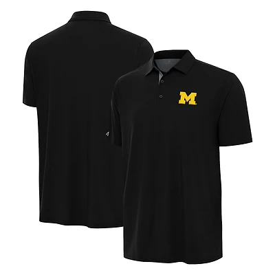 Men's Antigua Heather Gray Michigan Wolverines Era Polo