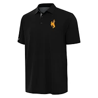 Men's Antigua Black Wyoming Cowboys Era Polo