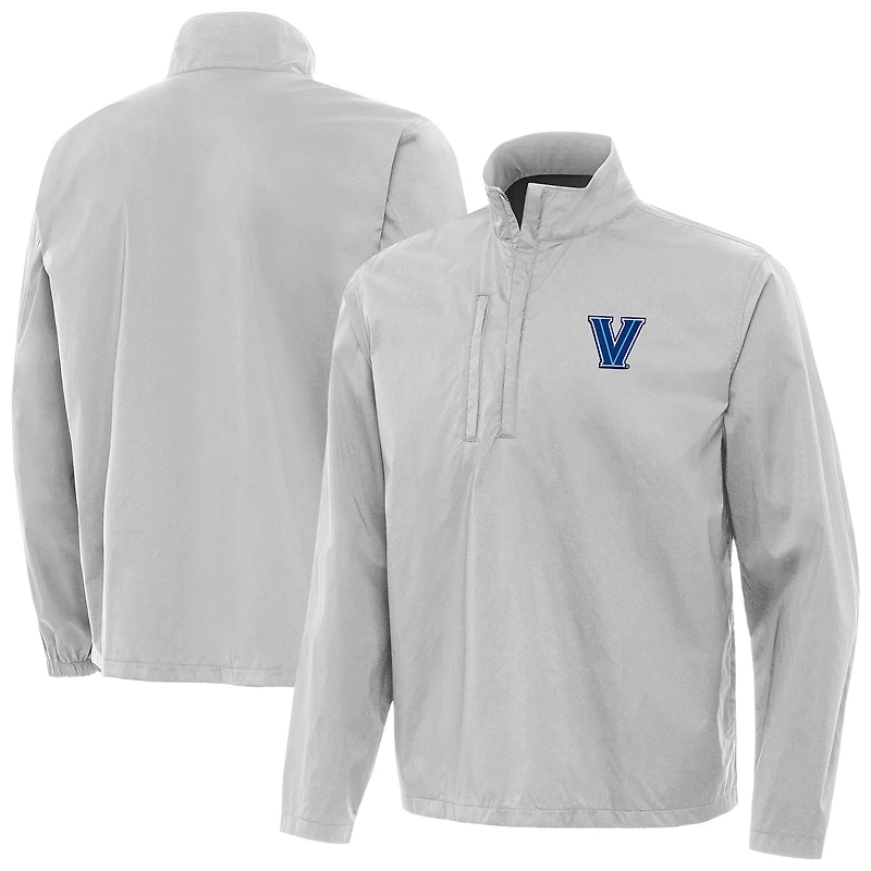 Men's Antigua Heather Gray Villanova Wildcats Brisk Quarter-Zip Jacket