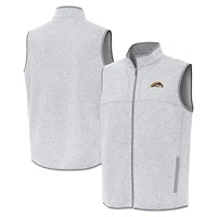 Men's Antigua Heather Gray Western Michigan Broncos Fortune Full-Zip Vest