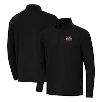 Men's Antigua  Black Ohio State Buckeyes Intent Quarter-Zip Top