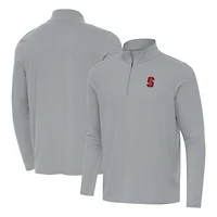 Men's Antigua Gray Stanford Cardinal Intent Quarter-Zip Top