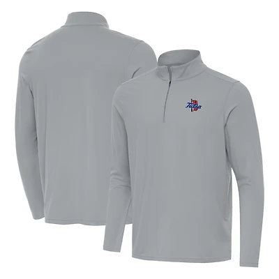 Men's Antigua  Gray Tulsa Golden Hurricane Intent Quarter-Zip Top