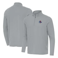 Men's Antigua  Gray Tulsa Golden Hurricane Intent Quarter-Zip Top