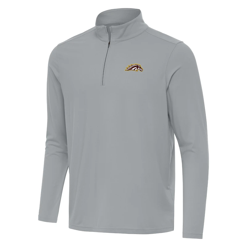 Men's Antigua  Gray Western Michigan Broncos Intent Quarter-Zip Top