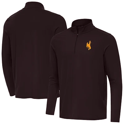 Men's Antigua  Brown Wyoming Cowboys Intent Quarter-Zip Top