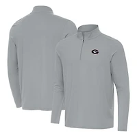 Men's Antigua  Gray Georgia Bulldogs Intent Quarter-Zip Top