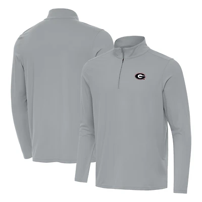 Men's Antigua  Gray Georgia Bulldogs Intent Quarter-Zip Top