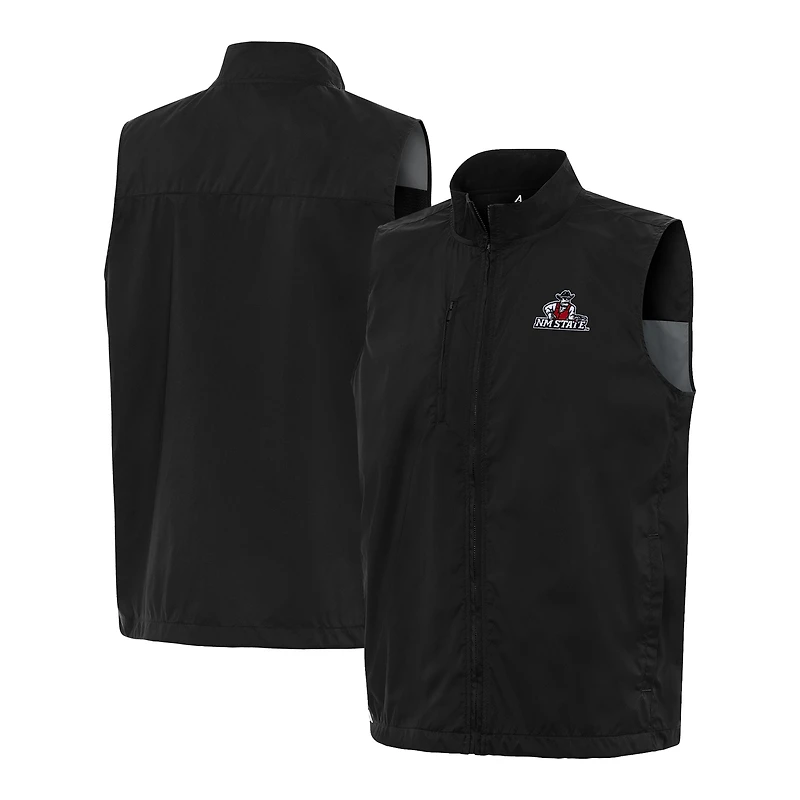 Men's Antigua  Black New Mexico State Aggies Brisk Full-Zip Vest