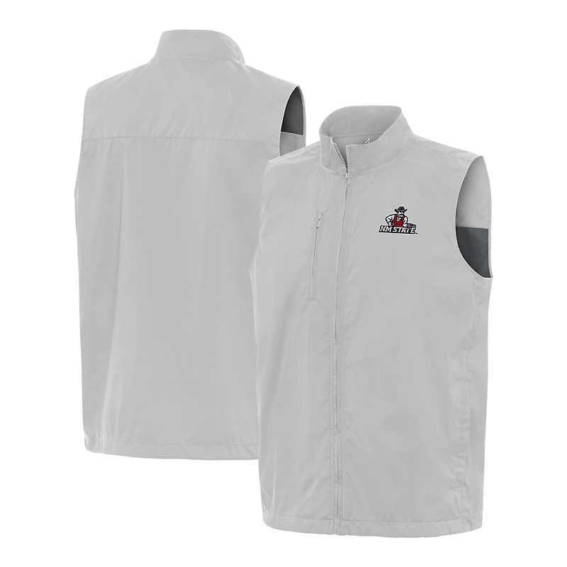 Men's Antigua  Gray New Mexico State Aggies Brisk Full-Zip Vest