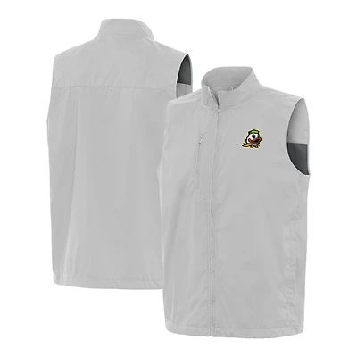 Men's Antigua  Gray Oregon Ducks Brisk Full-Zip Vest